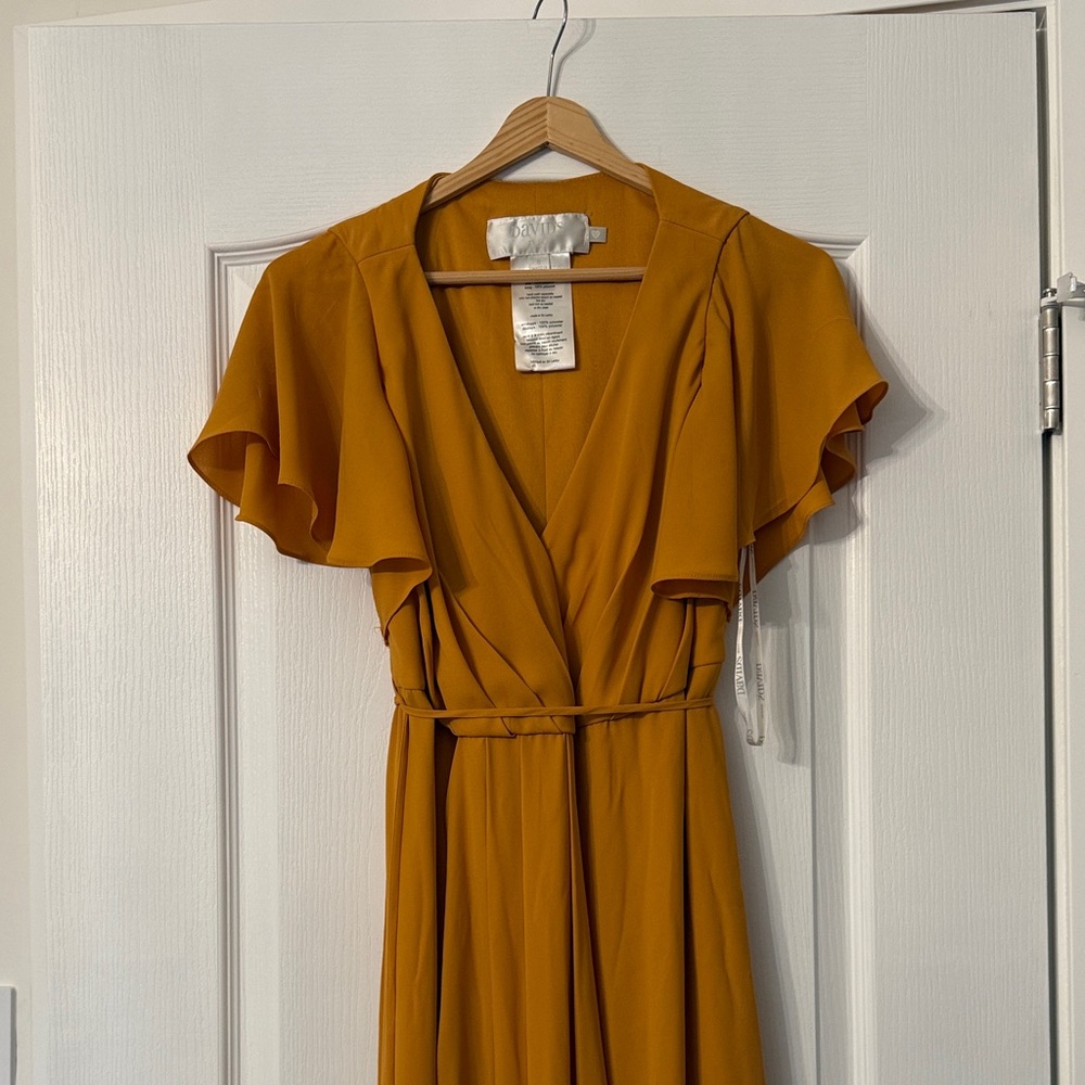 David's Bridal Mustard Maxi Dress